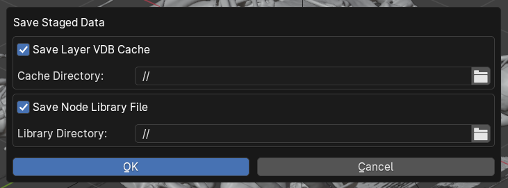 save staged data